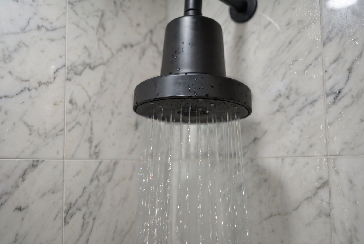 Seefa filtered shower head in a contemporary bathroom